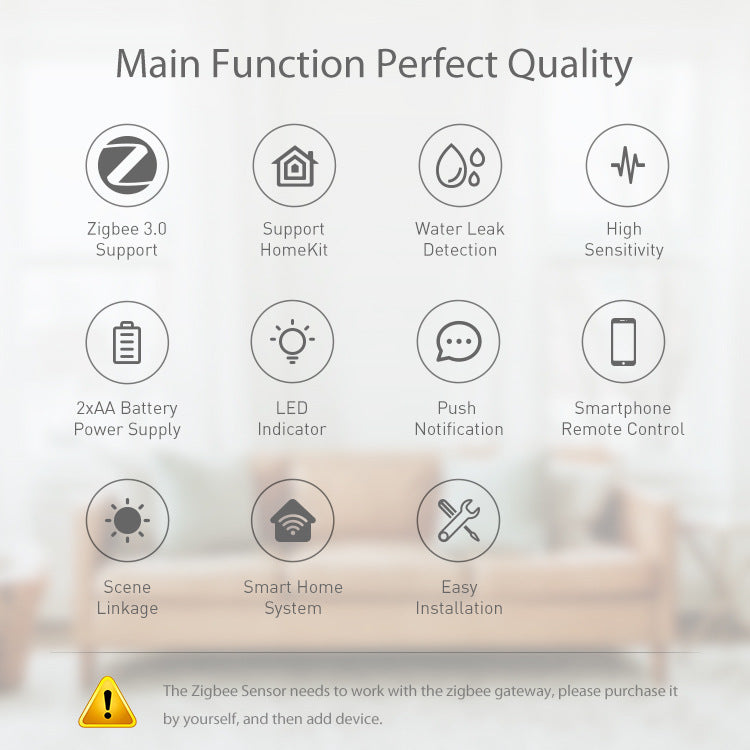 NEO Tuya ZigBee & Apple HomeKit Smart Water Leak Sensor – WiFi Flood Alarm Detector for Home Safety & Smart Automation