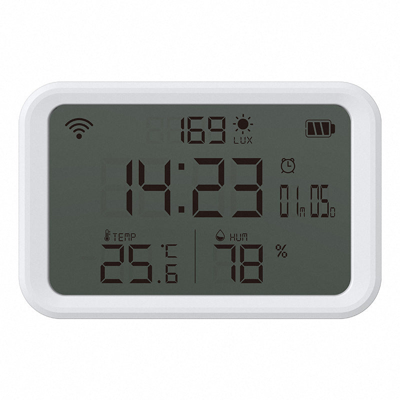 NEO Tuya WiFi Smart Clock Sensor – 4-in-1 Temperature, Humidity, Light & Time Display