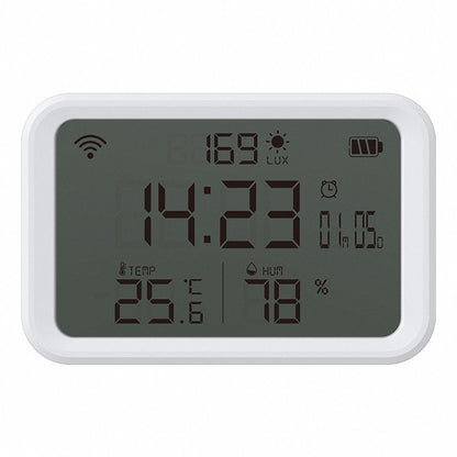 NEO Tuya WiFi Smart Clock Sensor – 4-in-1 Temperature, Humidity, Light & Time Display