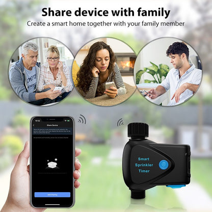 Tuya Smart WiFi Garden Irrigation Controller – Single-Zone Watering Timer with Hose Connector, App Control & Automatic Scheduling