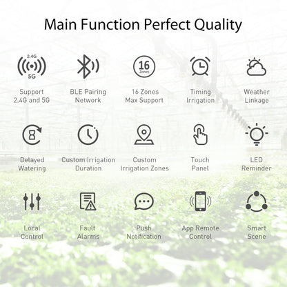 Tuya WiFi Smart 16-Zone Irrigation Controller – Automatic Multi-Zone Garden Watering Timer