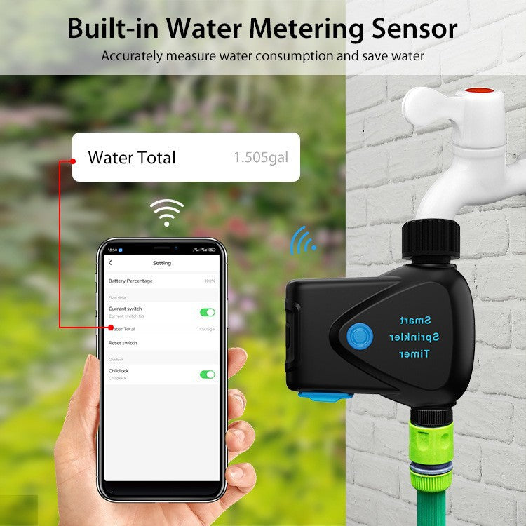 Tuya Smart WiFi Garden Irrigation Controller – Single-Zone Watering Timer with Hose Connector, App Control & Automatic Scheduling