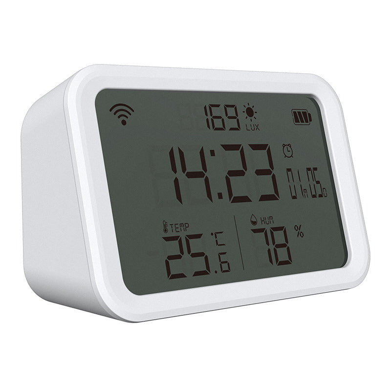 NEO Tuya WiFi Smart Clock Sensor – 4-in-1 Temperature, Humidity, Light & Time Display