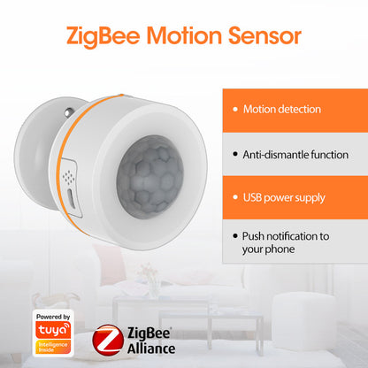 NEO Tuya ZigBee Smart PIR Motion Sensor – Dual Power Human Body Infrared Detector for Smart Home Security
