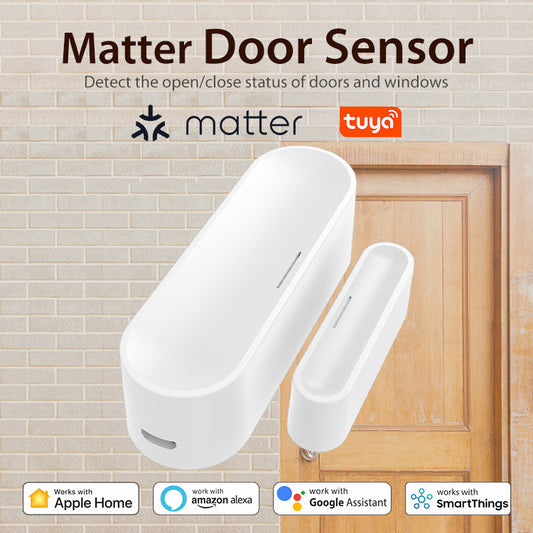 Tuya Matter / Thread / Wi-Fi Smart Door & Window Sensor – Mobile Alert Contact Alarm for Home Security & Automation