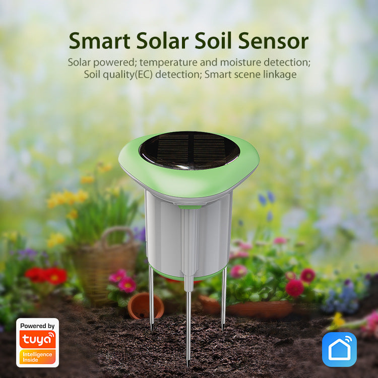 Zigbee WiFi Solar Soil Temperature & Moisture Sensor – Smart App-Controlled, IP66 Weather-Proof