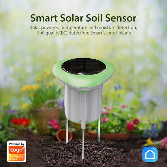 Zigbee WiFi Solar Soil Temperature & Moisture Sensor – Smart App-Controlled, IP66 Weather-Proof