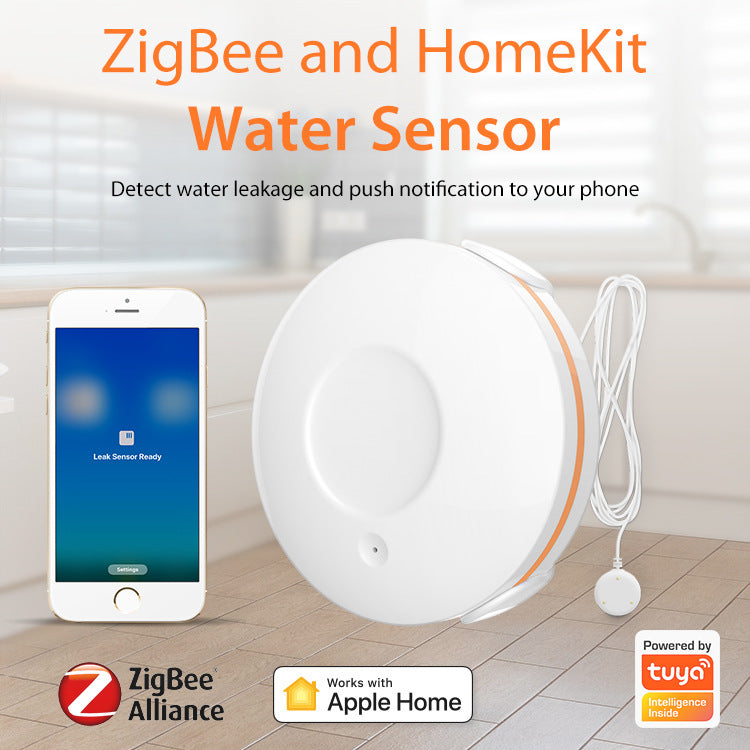 NEO Tuya ZigBee & Apple HomeKit Smart Water Leak Sensor – WiFi Flood Alarm Detector for Home Safety & Smart Automation
