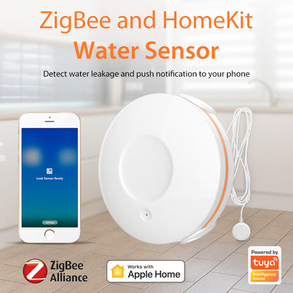 NEO Tuya ZigBee & Apple HomeKit Smart Water Leak Sensor – WiFi Flood Alarm Detector for Home Safety & Smart Automation