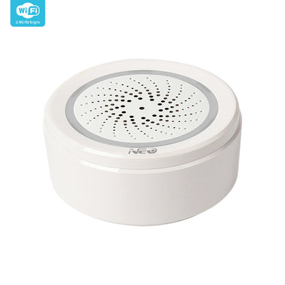 ZigBee & WiFi Sound & Light Security Alarm with Temperature & Humidity Sensor, USB/Battery Powered