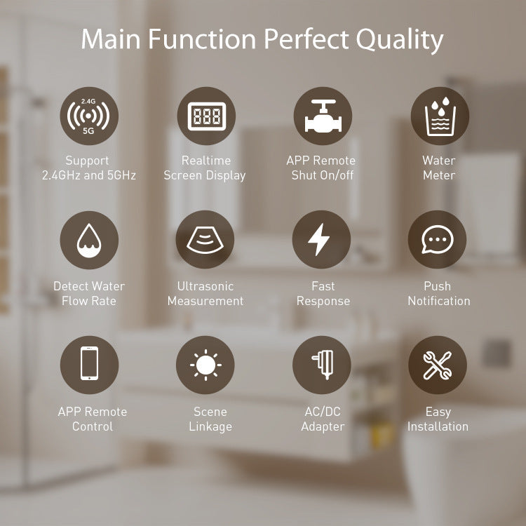 NEO Tuya WiFi Smart Water Valve Controller – Automatic Timer, Water Usage Monitoring & Remote Shut-Off for Smart Homes
